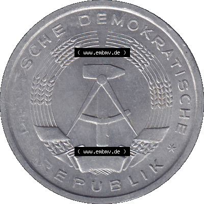 DDR Münze Umlaufmünze / Kursmünze 1956-1963, A 1 Deutsche Mark 1956-04. Bildmaterial als transparente PNG-Grafik mit der Vorderseite der 1 Mark Münzen der DDR.... Sammlung