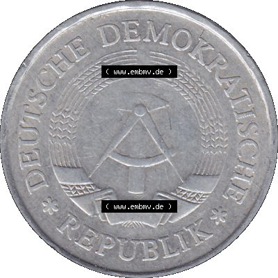 DDR Münze Umlaufmünze / Kursmünze 1972-1990, A 1 Mark 1973 (Stück 1). Bildmaterial als transparente PNG-Grafik mit der Vorderseite... Sammlung