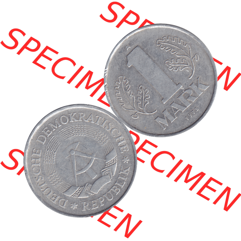 DDR Münze Umlaufmünze / Kursmünze 1972-1990, A 1 Mark 1973-01. Bildmaterial als transparente PNG-Grafik mit der Vorderseite und Rückseite horizontal rechts nebeneinander... Sammlung