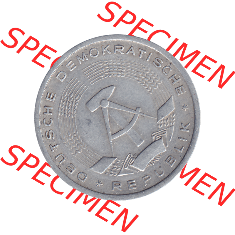 DDR Münze Umlaufmünze / Kursmünze 1956-1963, A 1 Deutsche Mark 1956-06. Bildmaterial als transparente PNG-Grafik mit der Vorderseite der 1 Mark Münzen der DDR.... Sammlung