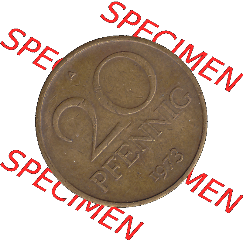 DDR Münze Umlaufmünze / Kursmünze 1969-1990, 20 Pfennig 1973-01, DDR-Telefonmünze. Bildmaterial als transparente PNG-Grafik mit der Rückseite mit Wertzahl... Sammlung