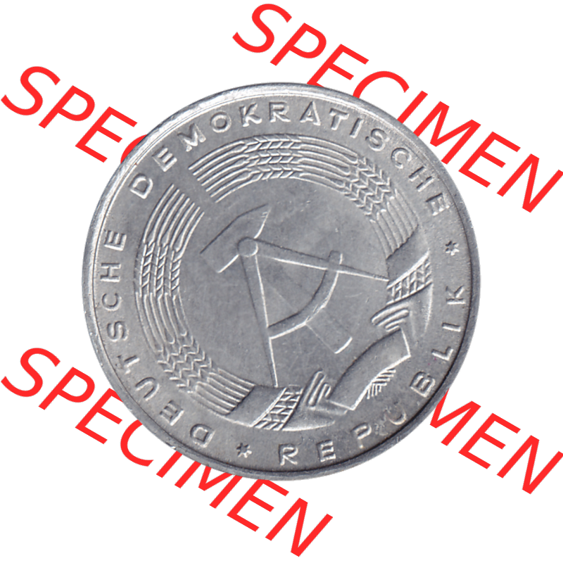DDR Münze 1948-1990 Umlaufmünze / Kursmünze 1968-1990, Mzz. A für Berlin der DDR 5 Pfennig 1968-05. Bildmaterial als transparente PNG-Grafik mit der Vorderseite... Sammlung