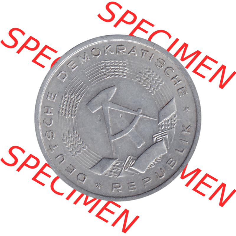 DDR Münze 1956-1990 Umlaufmünze / Kursmünze 1956-1963, A 1 Deutsche Mark 1956-11. Bildmaterial als transparente PNG-Grafik mit der Vorderseite der 1 Mark Münzen der... Sammlung