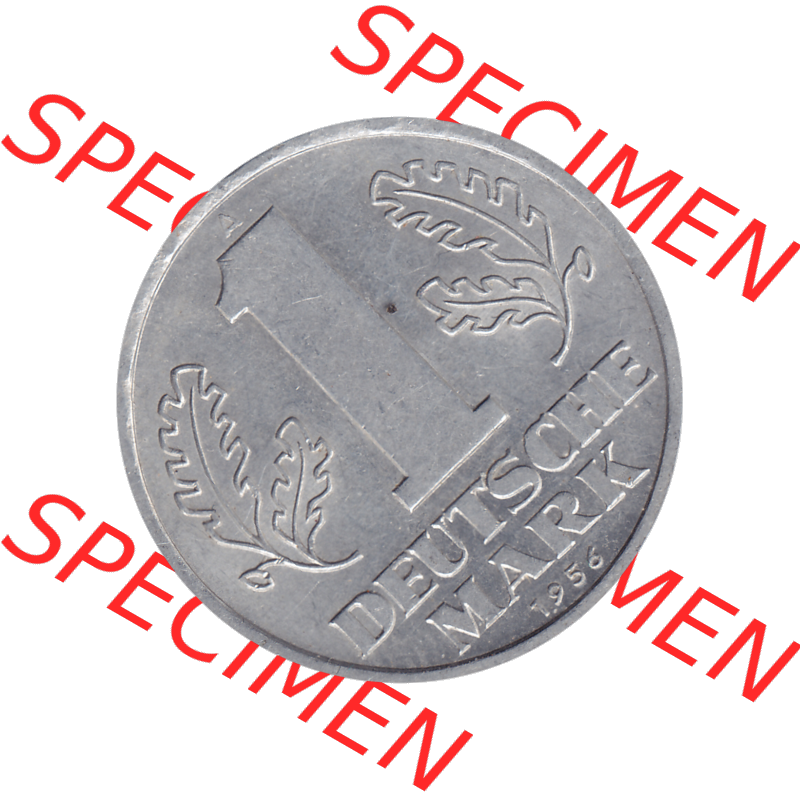 DDR Münze 1956-1990 Umlaufmünze / Kursmünze 1956-1963, A 1 Deutsche Mark 1956-10. Bildmaterial als transparente PNG-Grafik mit der Rückseite mit Wertzahl bzw.... Sammlung