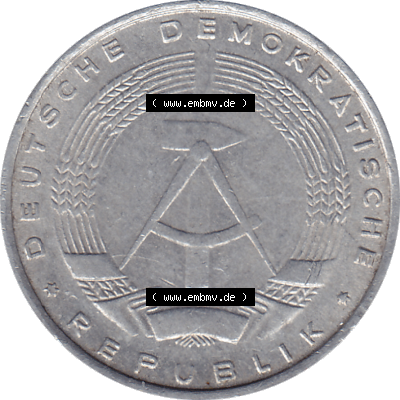 DDR Münze 1948-1990 Umlaufmünze / Kursmünze 1968-1990, Mzz. A für Berlin der DDR 5 Pfennig 1968, Fünf Pfennig DDR (GDR) Münzen Sammlung