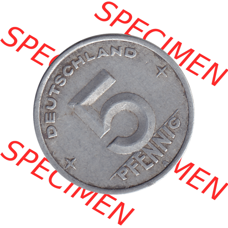 DDR Münze 1948-1990 Umlaufmünze / Kursmünze 1948-1950, Mzz. A für Berlin der DDR 5 Pfennig 1948-02. Bildmaterial als transparente PNG-Grafik mit der Rückseite... Sammlung