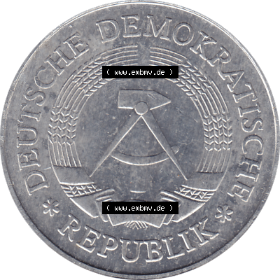 DDR Münze 1956-1990 Umlaufmünze / Kursmünze 1972-1990, A 1 Mark 1982 (Stück 1). Bildmaterial als transparente PNG-Grafik mit... Sammlung