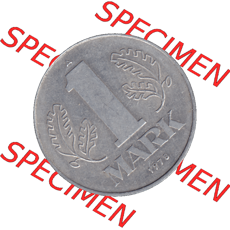 DDR Münze 1956-1990 Umlaufmünze / Kursmünze 1972-1990, A 1 Mark 1978-04. Bildmaterial als transparente PNG-Grafik mit der Rückseite mit Wertzahl bzw. Nominalwert... Sammlung