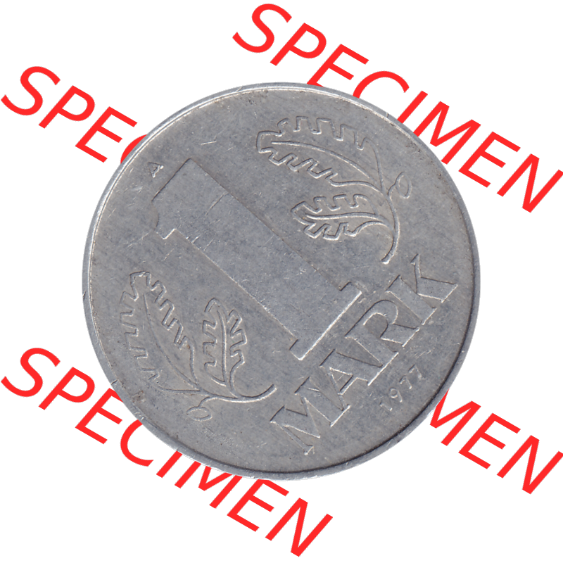 DDR Münze 1956-1990 Umlaufmünze / Kursmünze 1972-1990, A 1 Mark 1977-11. Bildmaterial als transparente PNG-Grafik mit der Rückseite mit Wertzahl bzw. Nominalwert... Sammlung