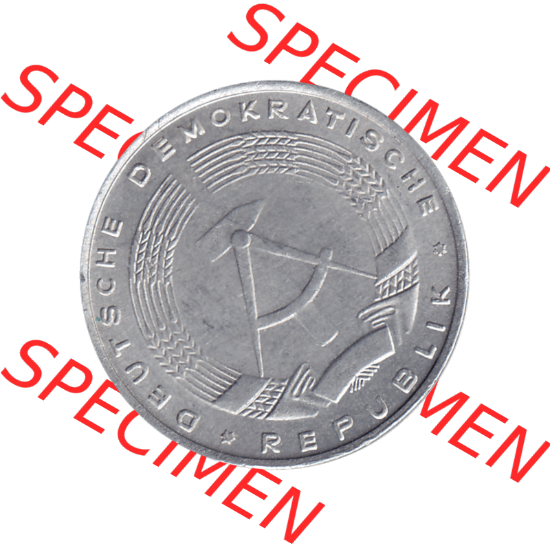 DDR Münze 1948-1990 Umlaufmünze / Kursmünze 1968-1990, Mzz. A für Berlin der DDR 5 Pfennig 1968-06. Bildmaterial als transparente PNG-Grafik mit der Vorderseite... Sammlung