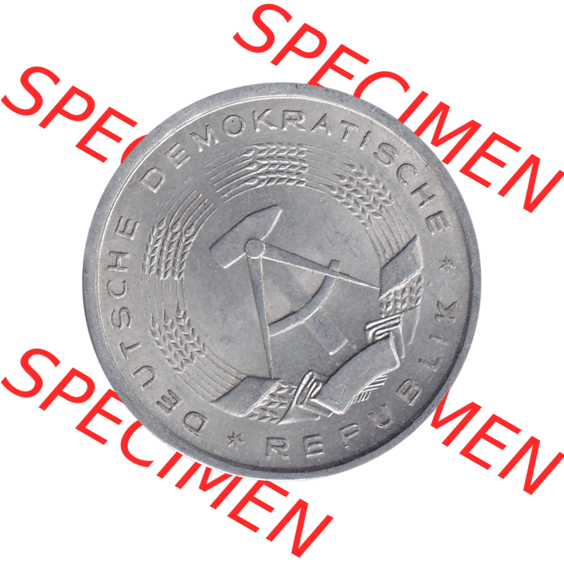 DDR Münze 1956-1990 Umlaufmünze / Kursmünze 1956-1963, A 1 Deutsche Mark 1956-09. Bildmaterial als transparente PNG-Grafik mit der Vorderseite der 1 Mark Münzen der... Sammlung