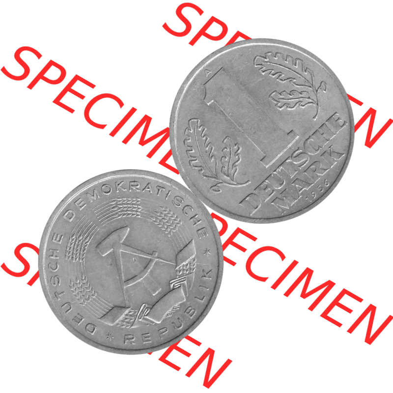 DDR Münze 1956-1990 Umlaufmünze / Kursmünze 1956-1963, A 1 Deutsche Mark 1956-11 Graustufen. Graustufen Bildmaterial als transparente PNG-Grafik mit der Vorderseite und... Sammlung