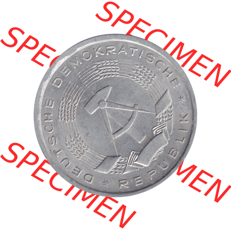 DDR Münze 1956-1990 Umlaufmünze / Kursmünze 1956-1963, A 1 Deutsche Mark 1956-10. Bildmaterial als transparente PNG-Grafik mit der Vorderseite der 1 Mark Münzen der... Sammlung