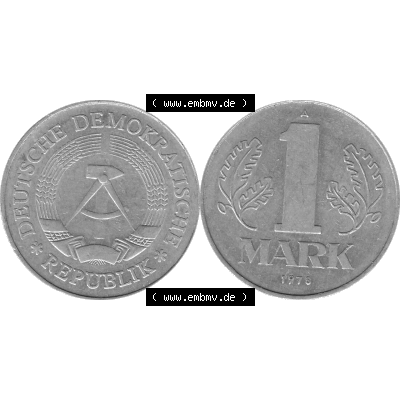 DDR Münze 1956-1990 Umlaufmünze / Kursmünze 1972-1990, A 1 Mark 1978-04 Graustufen. Graustufen Bildmaterial als transparente PNG-Grafik mit der Vorderseite und Rückseite... Sammlung
