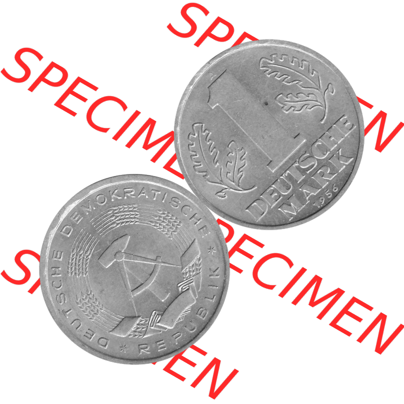 DDR Münze 1956-1990 Umlaufmünze / Kursmünze 1956-1963, A 1 Deutsche Mark 1956-10 Graustufen. Graustufen Bildmaterial als transparente PNG-Grafik mit der Vorderseite und... Sammlung