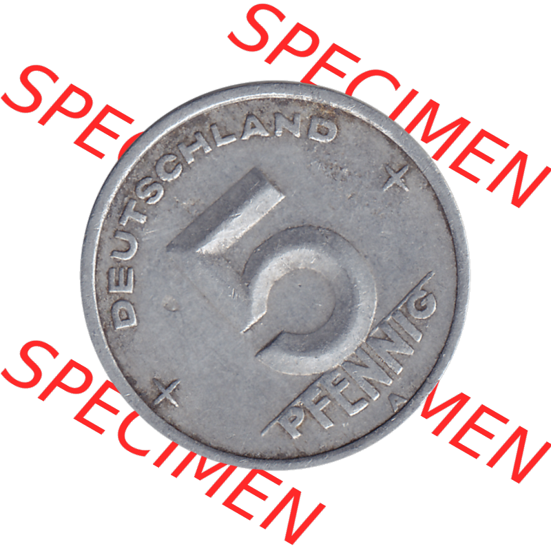 DDR Münze 1948-1990 Umlaufmünze / Kursmünze 1948-1950, Mzz. A für Berlin der DDR 5 Pfennig 1948-03. Bildmaterial als transparente PNG-Grafik mit der Rückseite... Sammlung