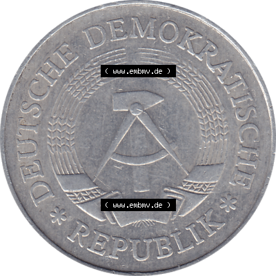 DDR Münze 1956-1990 Umlaufmünze / Kursmünze 1972-1990, A 1 Mark 1977-11. Bildmaterial als transparente PNG-Grafik mit der Vorderseite der 1 Mark Münzen der DDR.... Sammlung