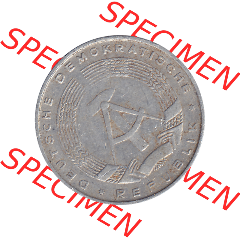 DDR Münze 1948-1990 Umlaufmünze / Kursmünze 1968-1990, Mzz. A für Berlin der DDR 5 Pfennig 1968-03. Bildmaterial als transparente PNG-Grafik mit der Vorderseite... Sammlung