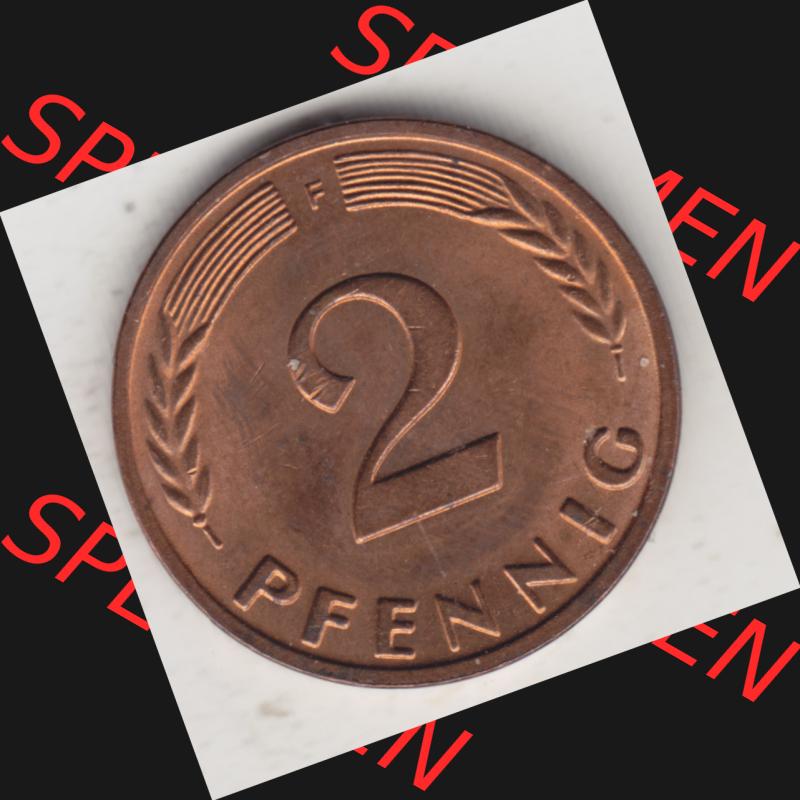 Münze der BRD Deutschland Umlaufmünze 1950-2001, 2 Pfennig 1965 F Sammlung
