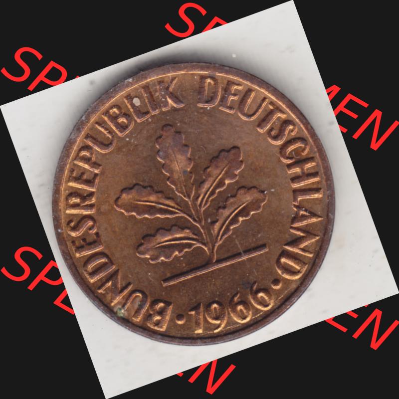 Münze der BRD Deutschland Umlaufmünze 1950-2001, 2 Pfennig 1966 J (2) Sammlung
