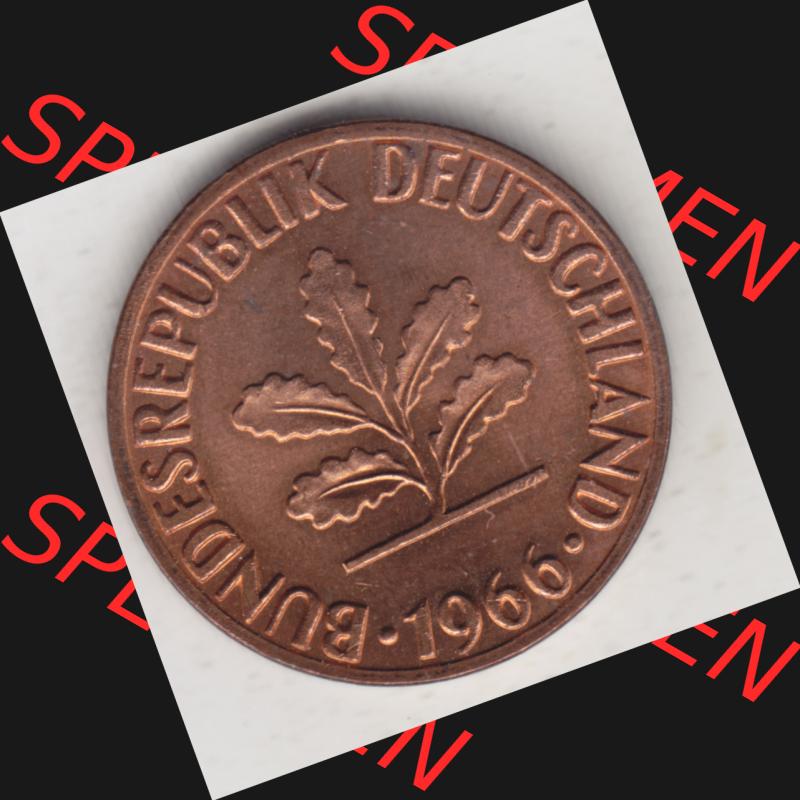 Münze der BRD Deutschland Umlaufmünze 1950-2001, 2 Pfennig 1966 G (2) Sammlung