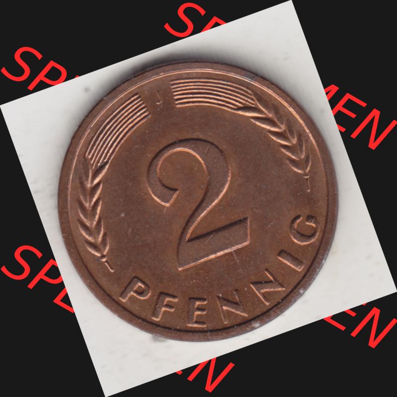 Münze der BRD Deutschland Umlaufmünze 1950-2001, 2 Pfennig 1963 J Sammlung