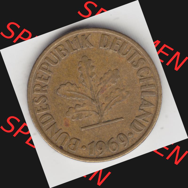 Münze der BRD Deutschland Umlaufmünze 1950-2001, 10 Pfennig 1969 D (2) Sammlung