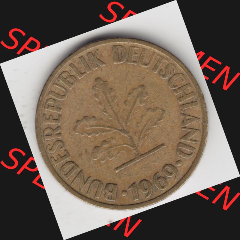 Münze der BRD Deutschland Umlaufmünze 1950-2001, 10 Pfennig 1969 F (2) Sammlung
