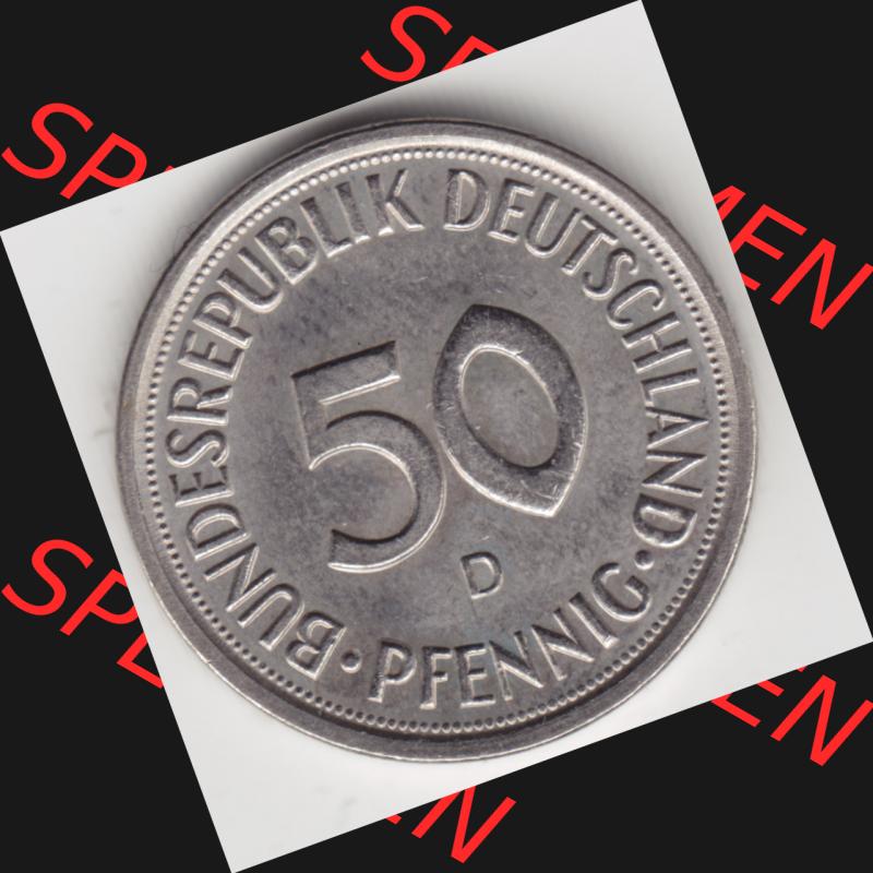 Münze der BRD Deutschland Umlaufmünze 1950-2001, 50 Pfennig 1981 D Sammlung