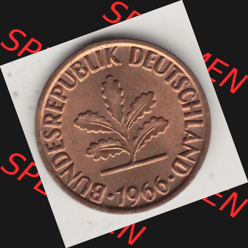 Münze der BRD Deutschland Umlaufmünze 1950-2001, 2 Pfennig 1966 D (2) Sammlung