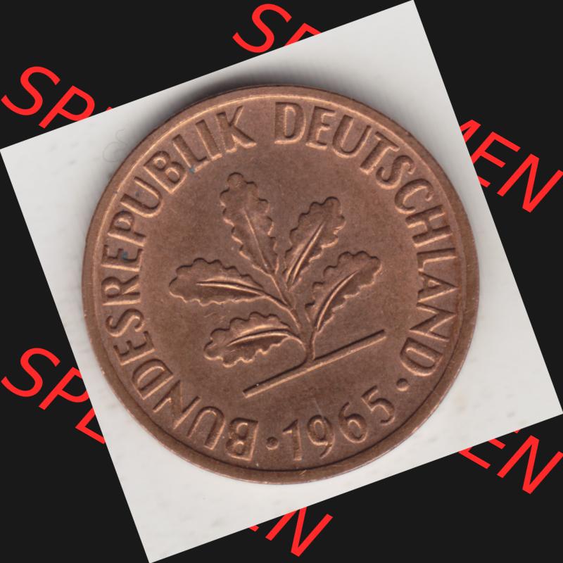 Münze der BRD Deutschland Umlaufmünze 1950-2001, 2 Pfennig 1965 D (2) Sammlung