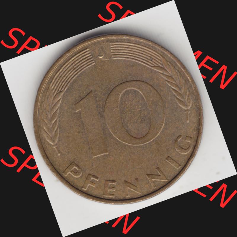 Münze der BRD Deutschland Umlaufmünze 1950-2001, 10 Pfennig 1989 J-12 (1) Sammlung