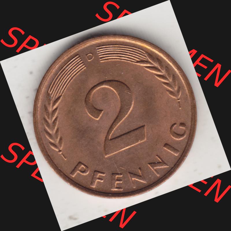 Münze der BRD Deutschland Umlaufmünze 1950-2001, 2 Pfennig 1961 D Sammlung