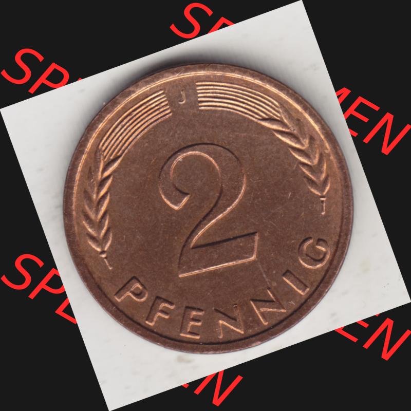 Münze der BRD Deutschland Umlaufmünze 1950-2001, 2 Pfennig 1958 J Sammlung