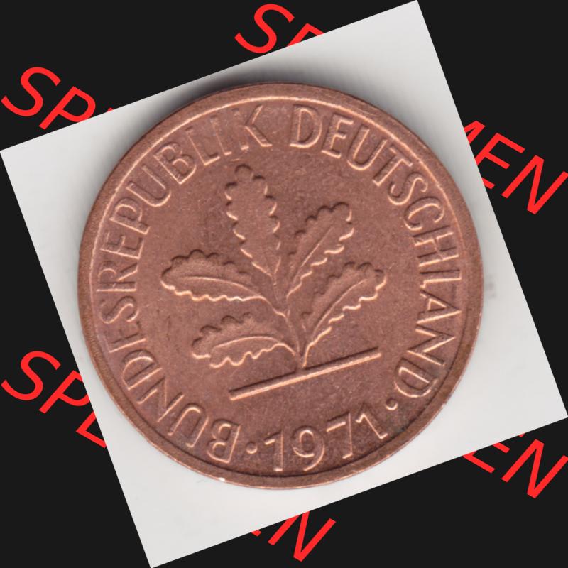 Münze der BRD Deutschland Umlaufmünze 1950-2001, 1 Pfennig 1971 F (2) Sammlung