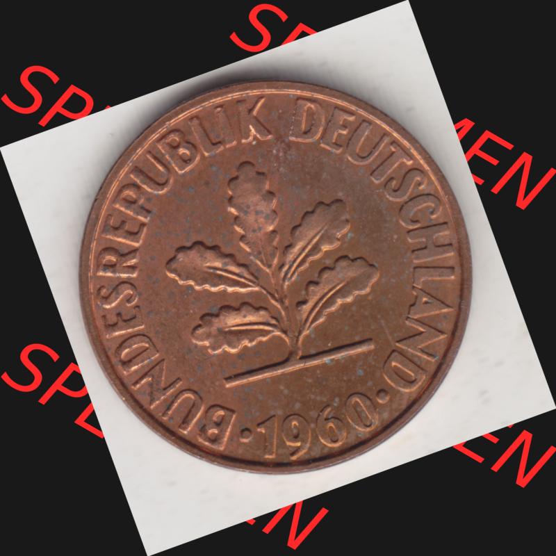 Münze der BRD Deutschland Umlaufmünze 1950-2001, 2 Pfennig 1960 J (2) Sammlung
