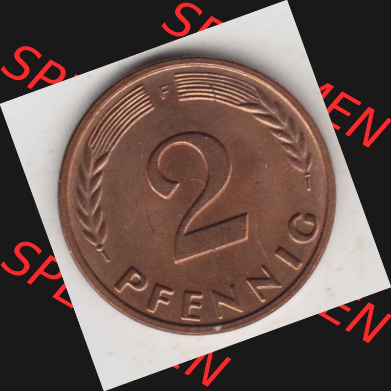 Münze der BRD Deutschland Umlaufmünze 1950-2001, 2 Pfennig 1962 F Sammlung
