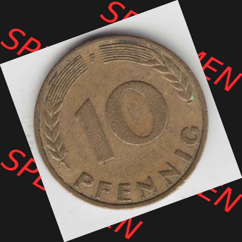 Münze der BRD Deutschland Umlaufmünze 1950-2001, 10 Pfennig 1969 F Sammlung