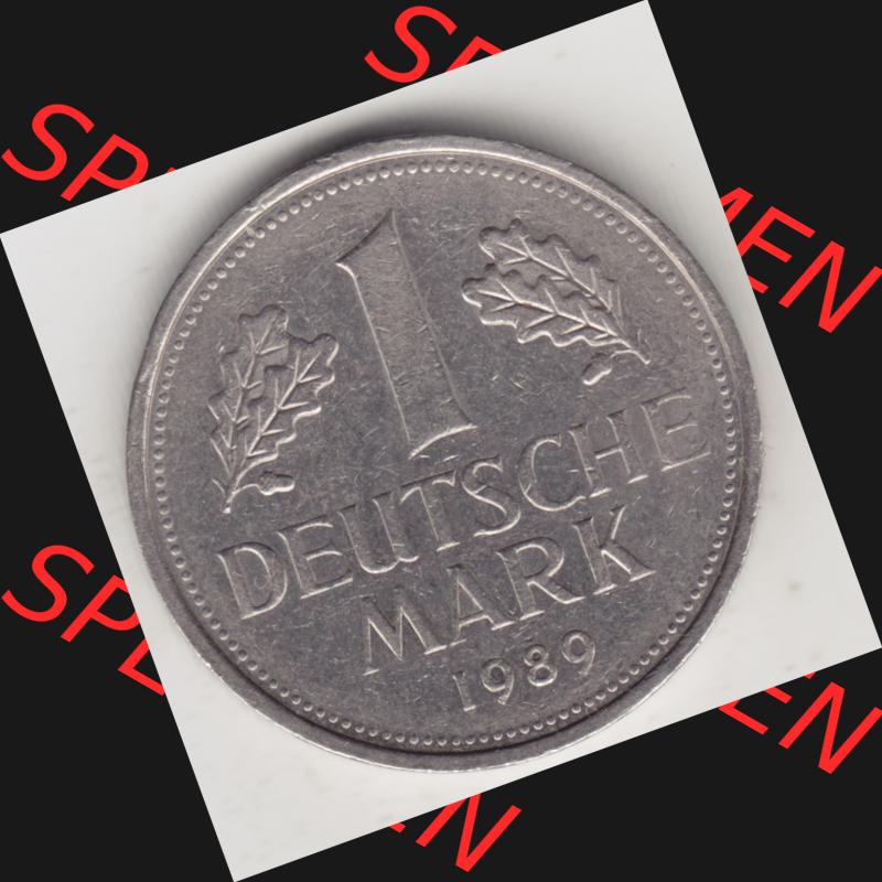 Münze der BRD Deutschland Umlaufmünze 1950-2001, 1 Deutsche Mark 1989 J Sammlung
