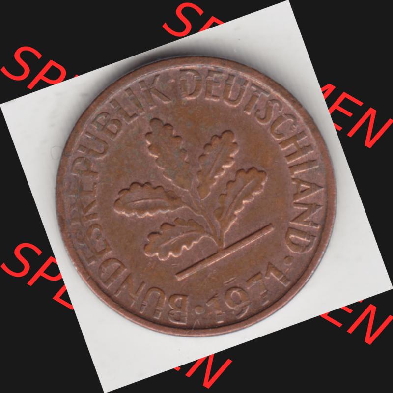 Münze der BRD Deutschland Umlaufmünze 1950-2001, 1 Pfennig 1971 G (2) Sammlung