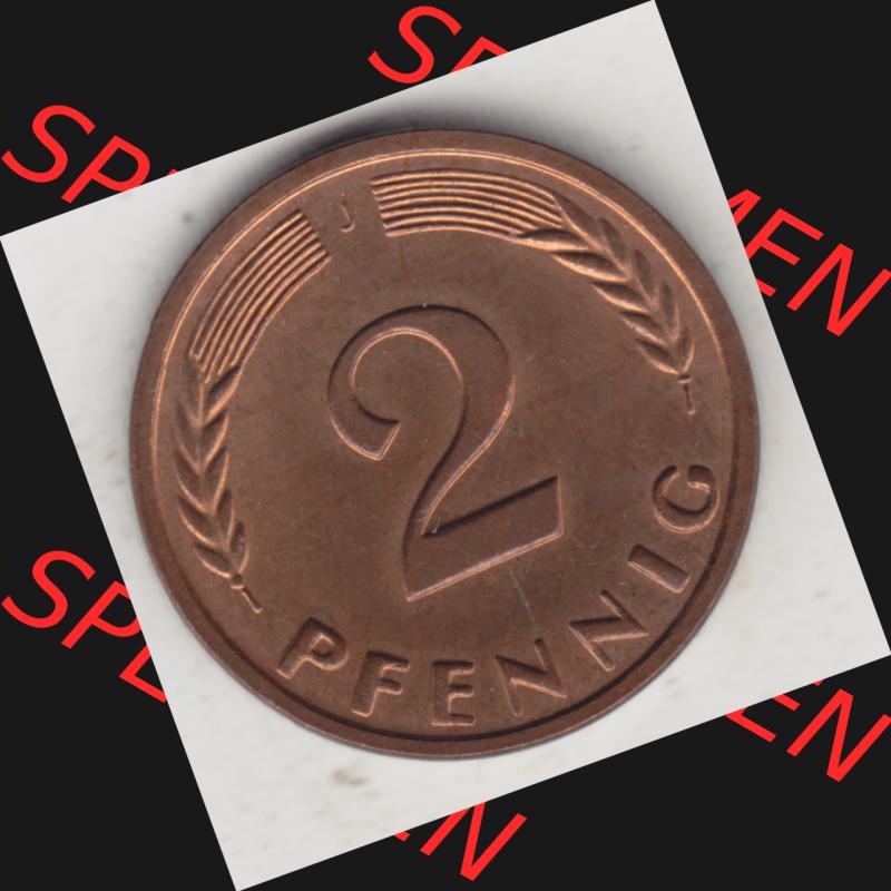 Münze der BRD Deutschland Umlaufmünze 1950-2001, 2 Pfennig 1965 J Sammlung