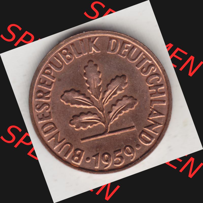 Münze der BRD Deutschland Umlaufmünze 1950-2001, 2 Pfennig 1959 J (2) Sammlung