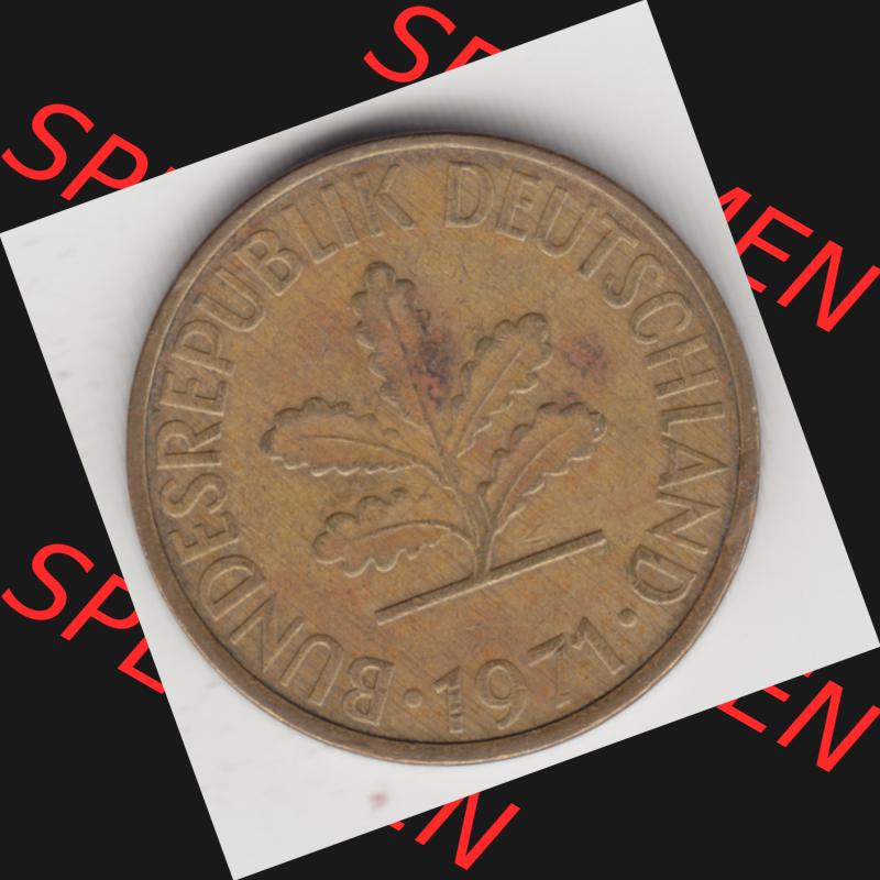Münze der BRD Deutschland Umlaufmünze 1950-2001, 10 Pfennig 1971 F-5 (2) Sammlung