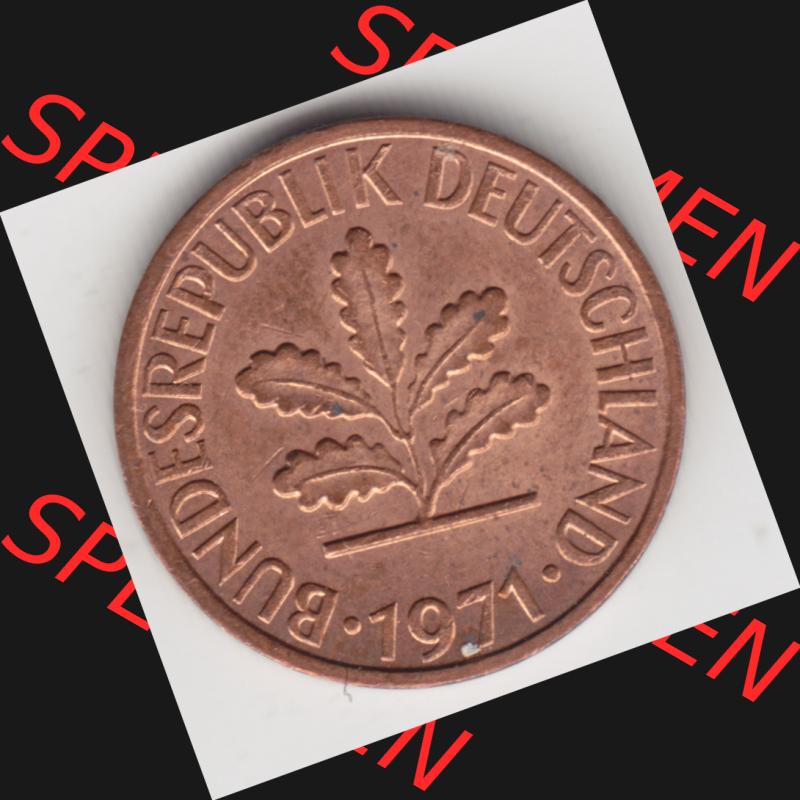 Münze der BRD Deutschland Umlaufmünze 1950-2001, 1 Pfennig 1971 J (2) Sammlung