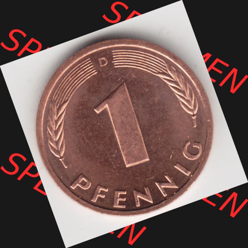 Münze der BRD Deutschland Umlaufmünze 1950-2001, 1 Pfennig 1996 D Sammlung