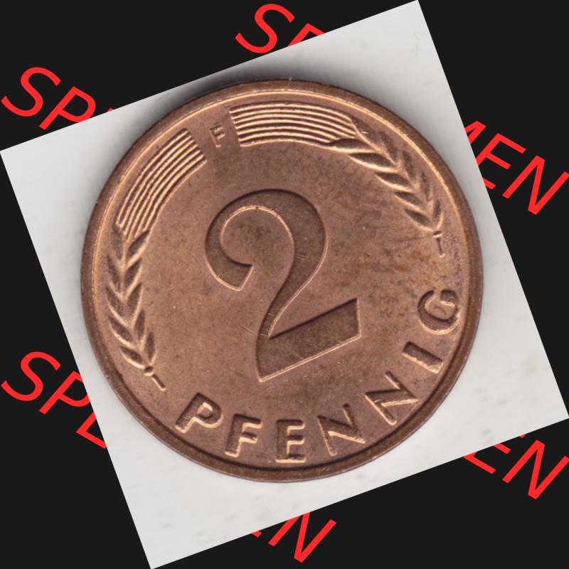Münze der BRD Deutschland Umlaufmünze 1950-2001, 2 Pfennig 1966 F Sammlung