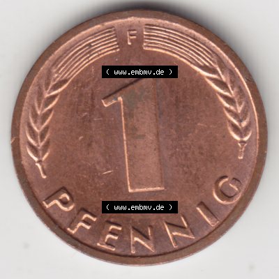 Münze der BRD Deutschland Umlaufmünze 1950-2001, 1 Pfennig 1968 F Sammlung