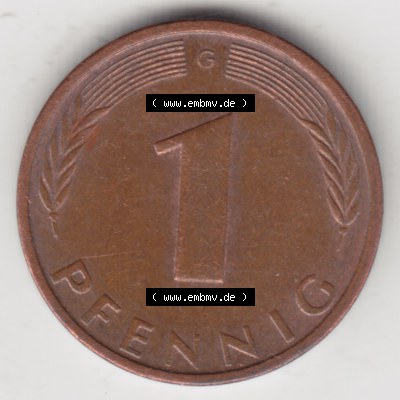 Münze der BRD Deutschland Umlaufmünze 1950-2001, 1 Pfennig 1971 G Sammlung