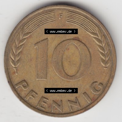 Münze der BRD Deutschland Umlaufmünze 1950-2001, 10 Pfennig 1971 F-5 (1) Sammlung