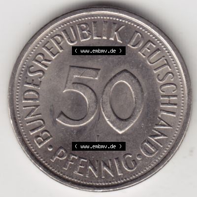 Münze der BRD Deutschland Umlaufmünze 1950-2001, 50 Pfennig 1981 J II. Sammlung